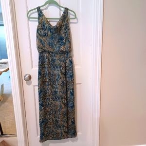 Kay Unger Sundress, teal and olive in color. sz 4